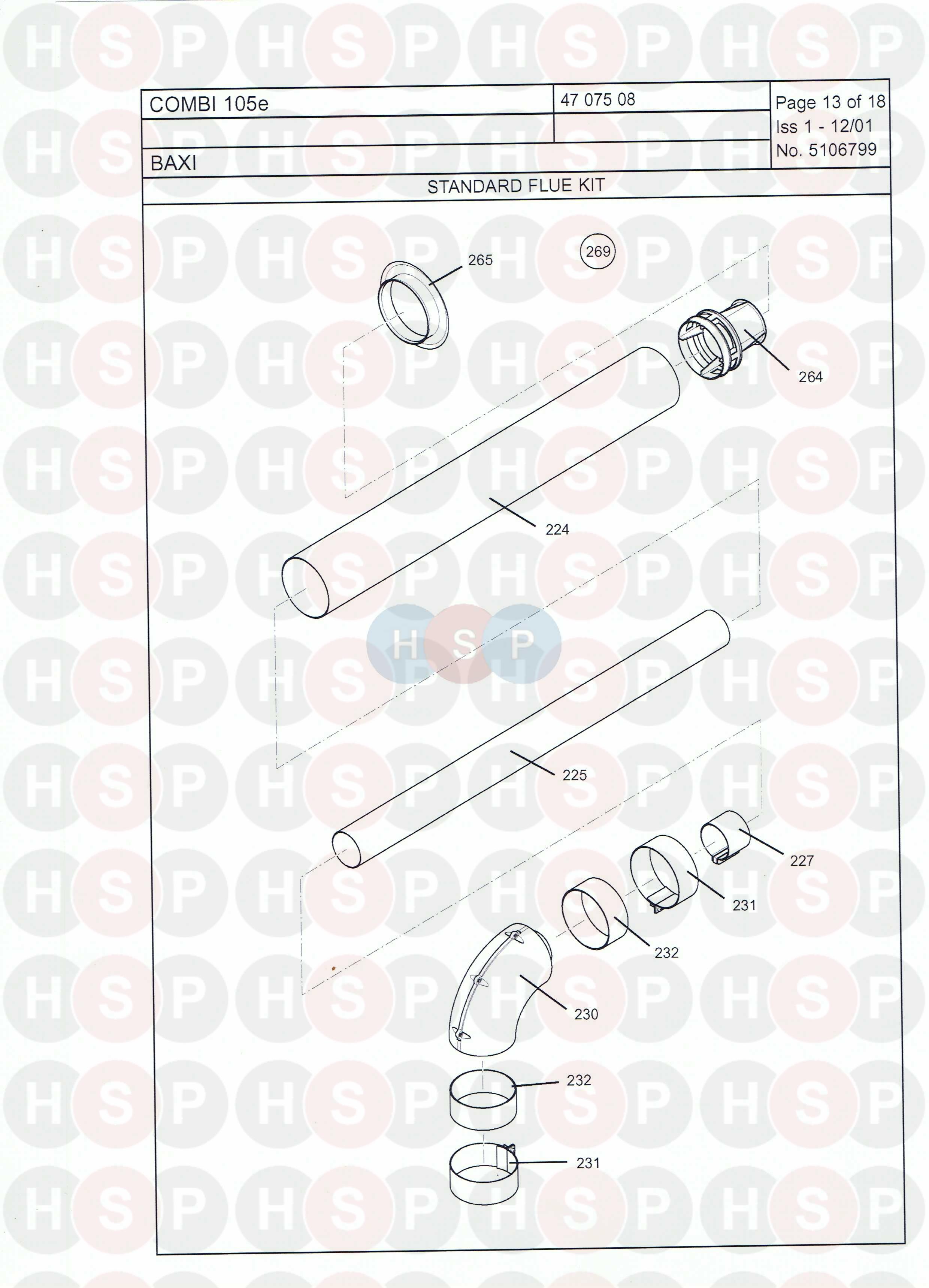 Baxi Combi 105e Flue Diagram Heating Spare Parts