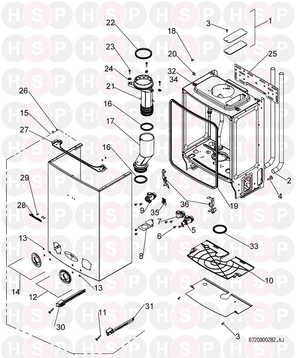 Worcester Greenstar 18 RI HE Casing Diagram Heating Spare Parts